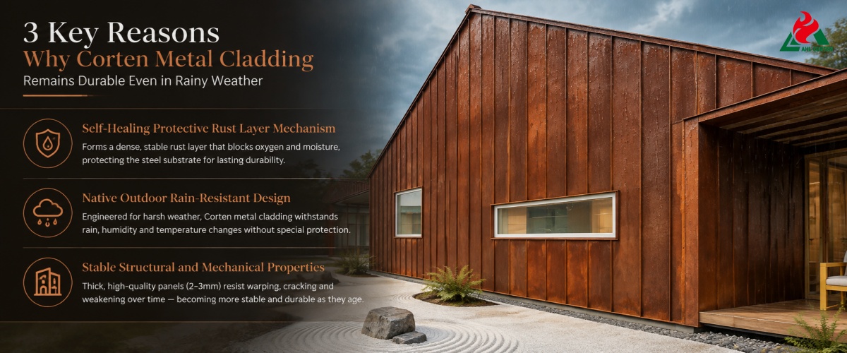 3 Key Reasons Why Corten Metal Cladding Remains Durable Even in Rainy Weather